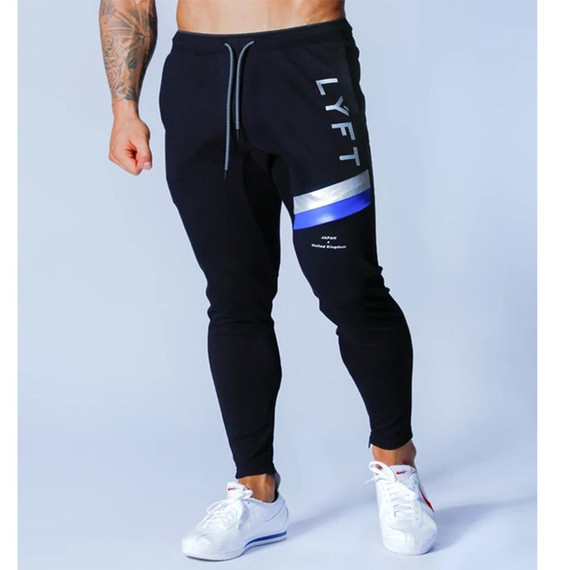 New Men's Running Training Pure Cotton Slim Leggings Fitness Casual Sports Pants Men's Gym Black Fitness Pants