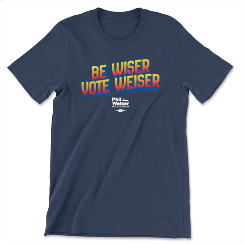Be Wiser Vote Weiser (Unisex Navy Tee)