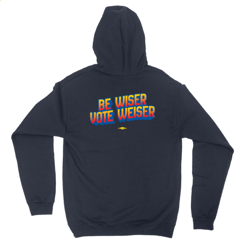 Be Wiser Vote Weiser (Navy Pullover Hoodie)