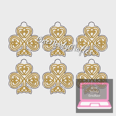 Shamrock Eyelet Fob Embroidery Digital Design File