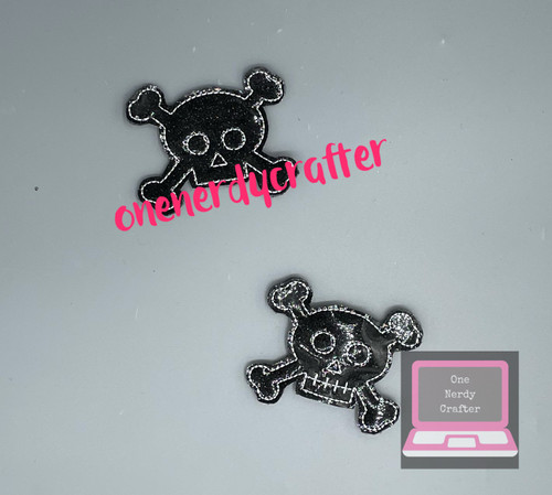 Skull & Crossbones Flasher Feltie Embroidery Digital Design File