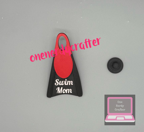 Swim Mom Swim Fin Bag Charm