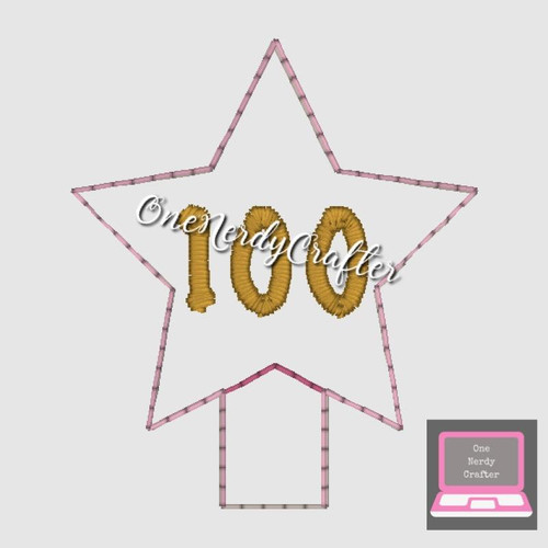 100 Star Pencil Topper Embroidery Digital Design File