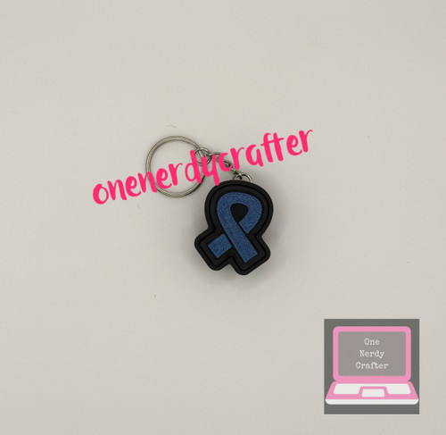 Purple/Pink Ribbon Fidget Clicker Keychain