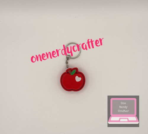 Red Apple Fidget Clicker Keychain