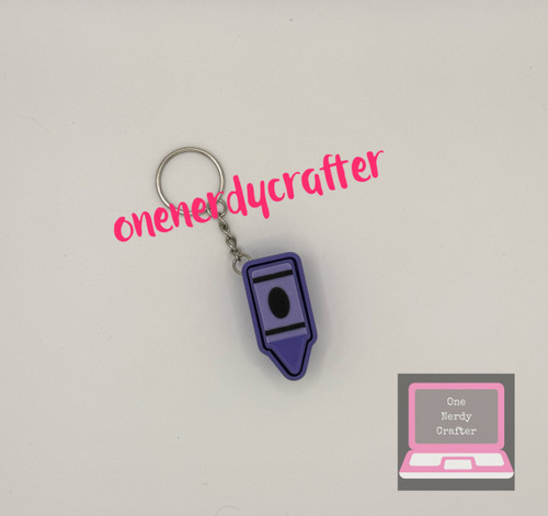 Purple Crayon Fidget Clicker Keychain