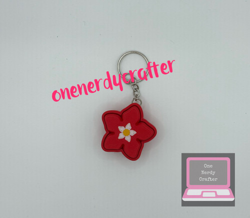 Red Flower Fidget Clicker Keychain
