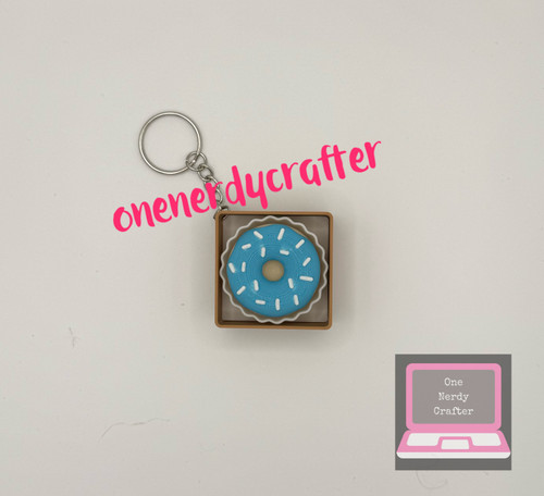 Blue with Sprinkles Donut Fidget Clicker Keychain