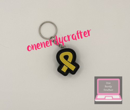 Yellow Ribbon Fidget Clicker Keychain