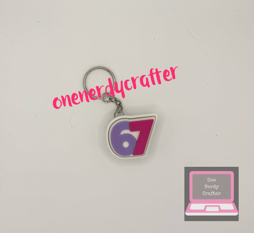 67 Pink & Purple Fidget Clicker Keychain