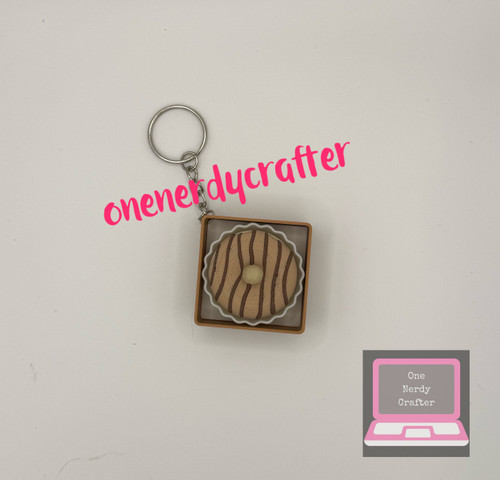 Brown Donut Fidget Clicker Keychain