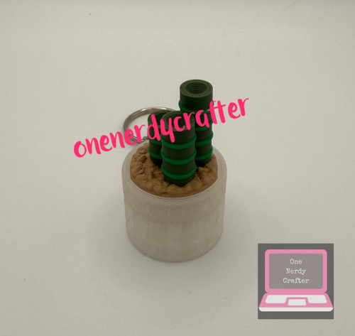 Lucky Bamboo Pot Fidget Clicker Keychain
