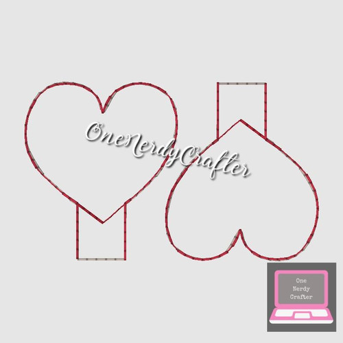 Blank Heart Pencil Topper Embroidery Digital Design File