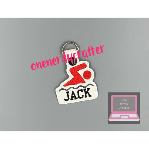 Swimmer Keychain with Customized Name