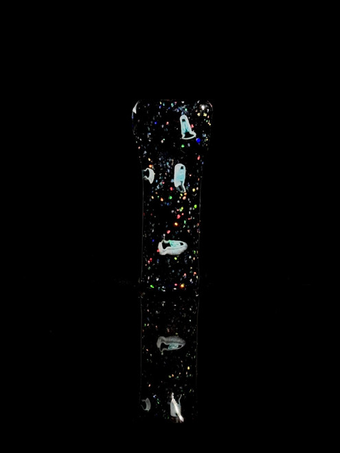 Bluegrass Glass - Flat Black Crushed Opal Lave Millie 3 Hole Tip 12.5mm Bluegrass Glass - Flat Black Crushed Opal Lave Millie 3 Hole Tip 12.5mm