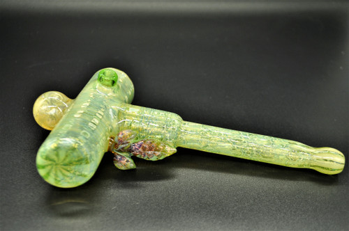2020 Mr. Gray Glass Dichro Hammer this beautiful hand pipe features one of Gray's signature cannabis leaf design and a 22mm dichro marble.