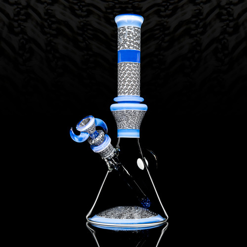 Jake C Glass - Molten Aura Neptune W/ Black & White Digi Cane