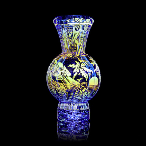 Mothership Glass - Swamp Gas Bubble Cap Cerulean 