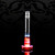 Jake C Glass - Faceted Moonstone over Pomegranate W/ Black & White Chaos Cane