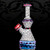 Jake C Glass - Faceted Moonstone over Pomegranate W/ Black & White Chaos Cane