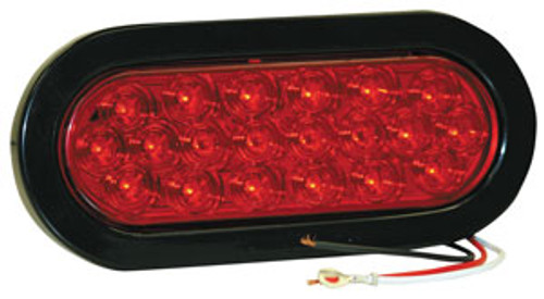 6-1/2" Oval Stop-Turn-Tail Light, 20 LED Red, Buyers 5626520