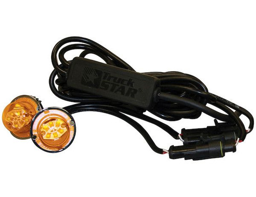 Amber Bolt-On Hidden LED Strobe Kits with In-Line Flashers and 15' Cable, Buyers 8891216
