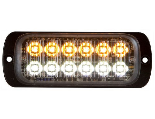 Amber/Clear, 4.5 Inch LED Strobe Light, 25 Flash Patterns, Ultra-Slim, Buyers 8892602