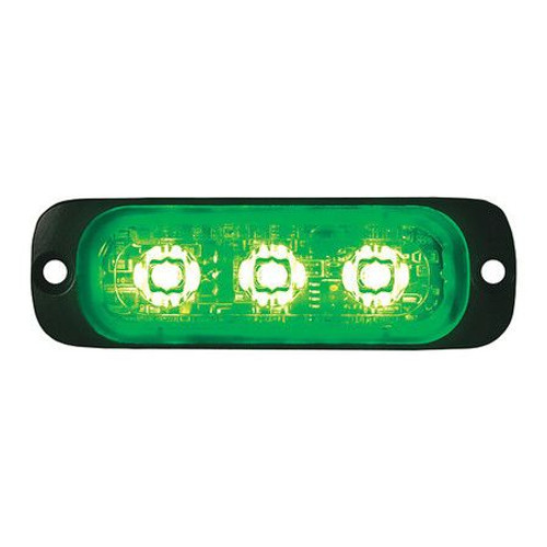 Thin 3.375 Inch Green Strobe Light, 3-Led, Buyers 8892309