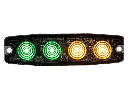 Ultra Thin 4.5 Inch Amber/Green LED Strobe Light, Buyers 8892250