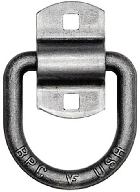 D Ring, Forged,  I.D. (HxW): 2-1/2" x 2-3/8", w/2 Bracket, Zinc Plated, Buyers B38ZW