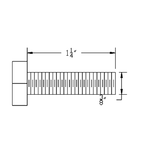 HHCS, 3/8-16X1-1/4, NC, GR5, YZN, Boss HDW01771