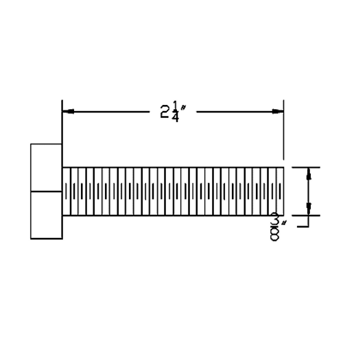 HHCS, 3/8-16 x 2-1/4, GD5, YZN, Boss HDW05521