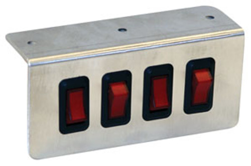 Quad Rocker Switch Panel w/ Aluminum Bracket, Buyers 6391004