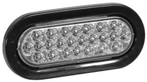 6-1/2" Oval Clear Strobe Light, 6 Flash, 12-24vdc, Recessed, Buyers  SL65CO