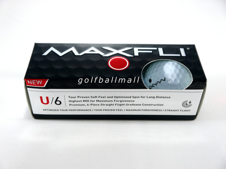 Maxfli U/6 Golf Balls, White Sleeve
