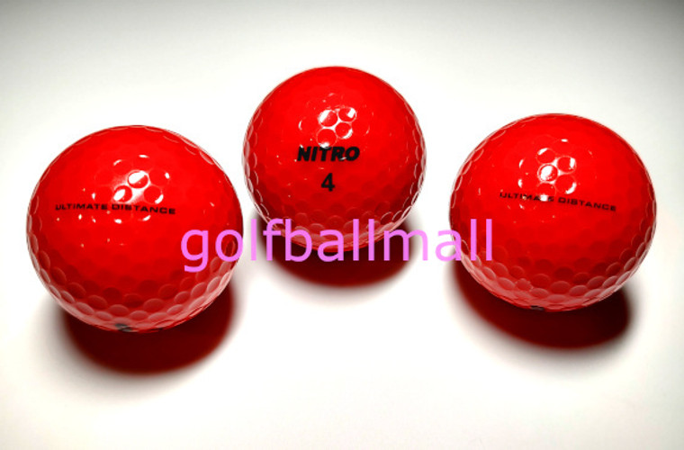 Nitro Ultimate Distance Golf Ball 3 Pack Red