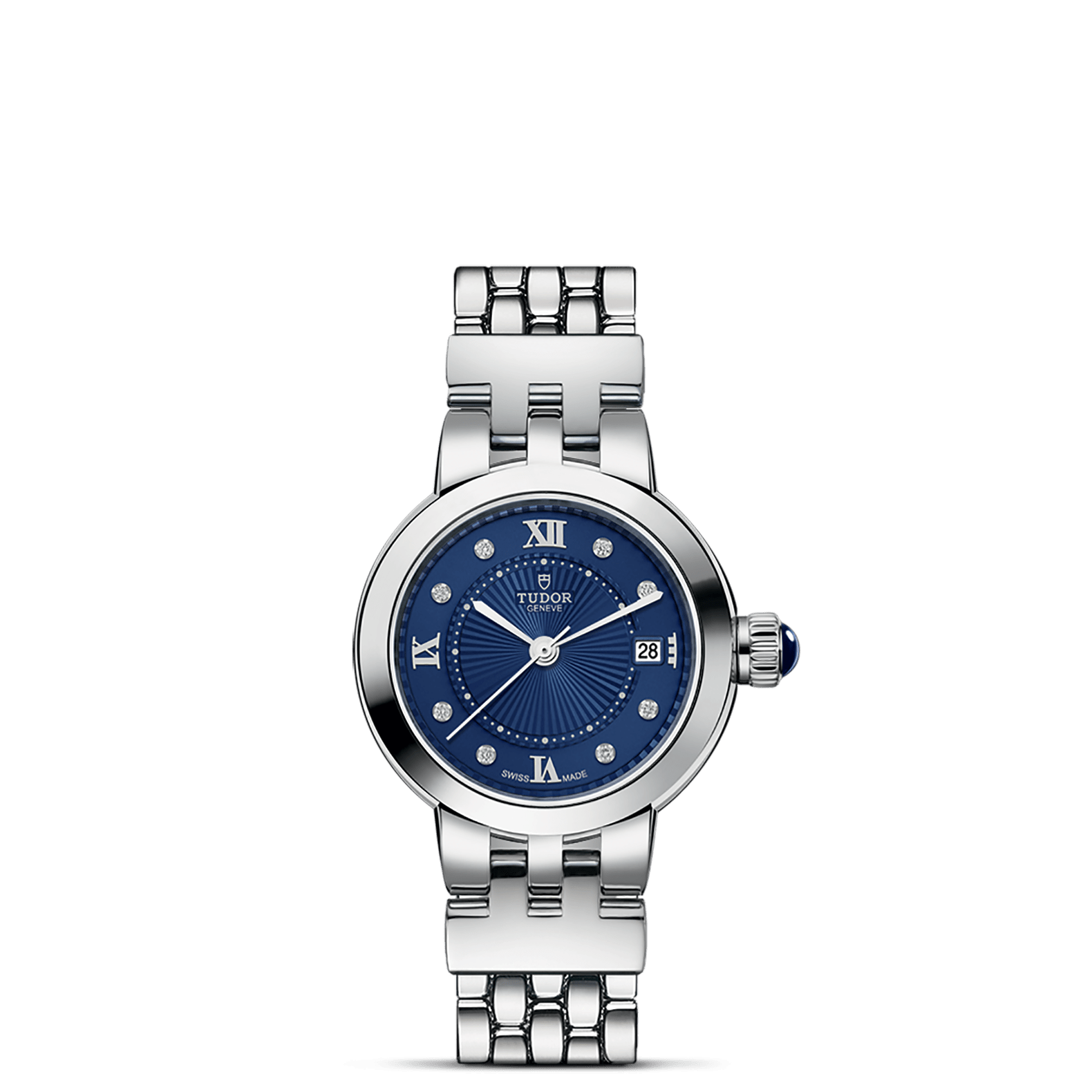 Tudor Clair de Rose in 26mm steel case, Diamond-set dial - Global Watch Company