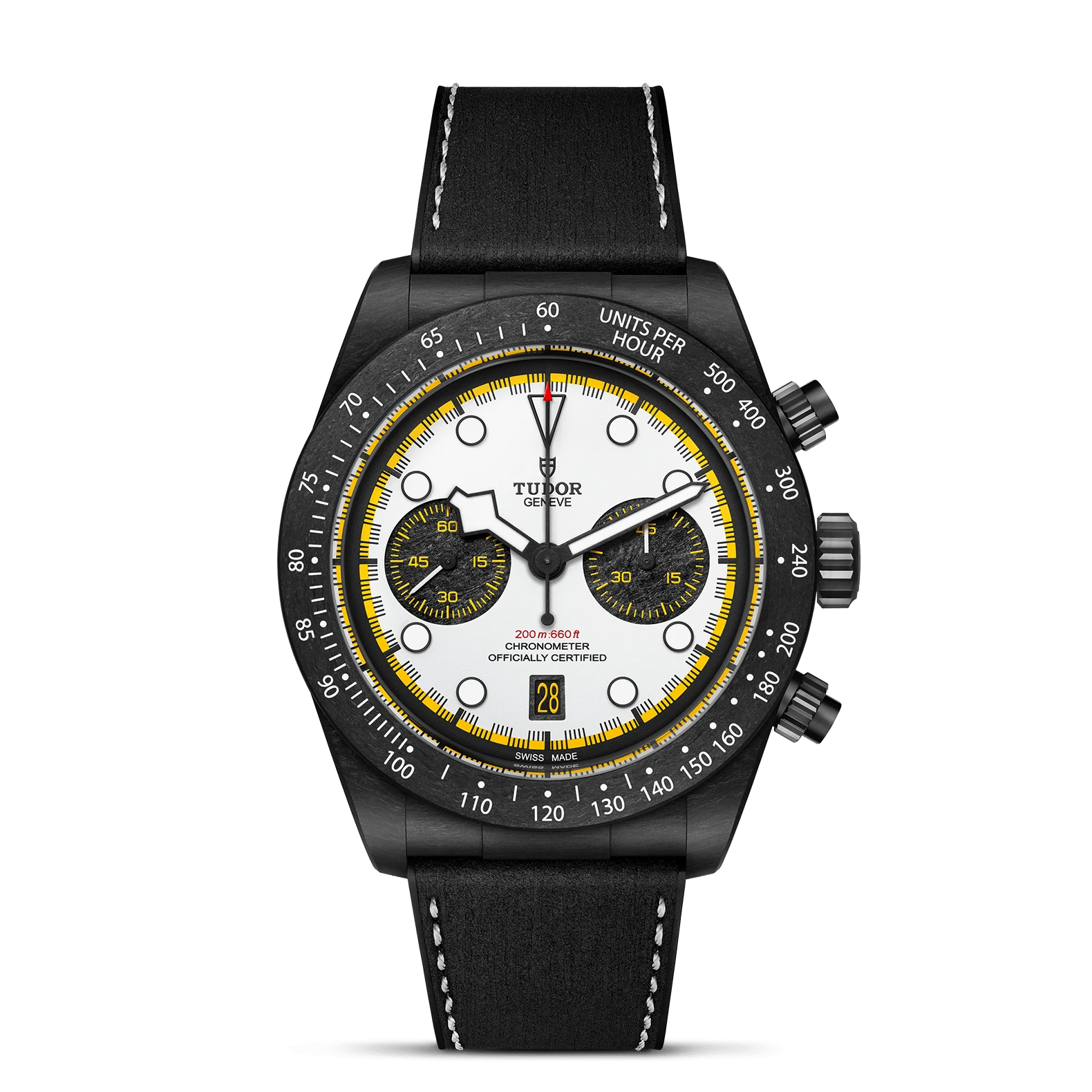 Tudor Black Bay Chrono in 42mm black carbon composite case, White dial - Global Watch Company