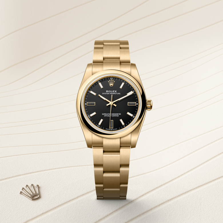 rolex Oyster Perpetual in 18 ct yellow gold, M124208-0001 - Global Watch Company (GWC)