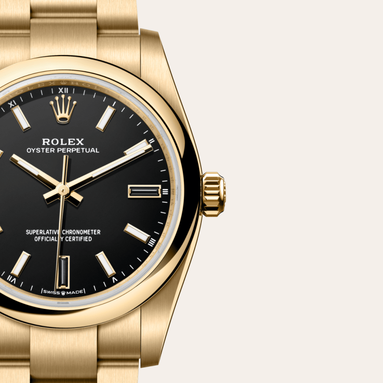 rolex Oyster Perpetual in 18 ct yellow gold, M124208-0001 - Global Watch Company (GWC)