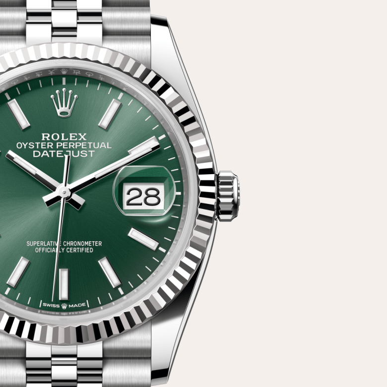 rolex Datejust in White Rolesor - combination of Oystersteel and white gold, M126234-0051 - Global Watch Company (GWC)