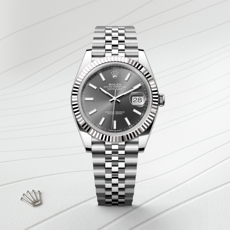 rolex Datejust in White Rolesor - combination of Oystersteel and white gold, M126334-0014 - Global Watch Company (GWC)