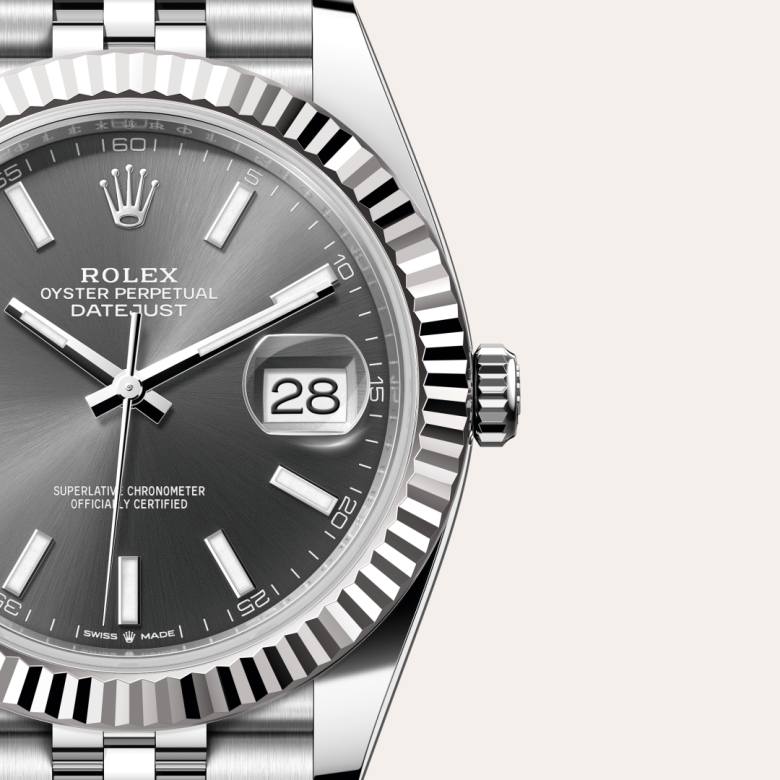 rolex Datejust in White Rolesor - combination of Oystersteel and white gold, M126334-0014 - Global Watch Company (GWC)