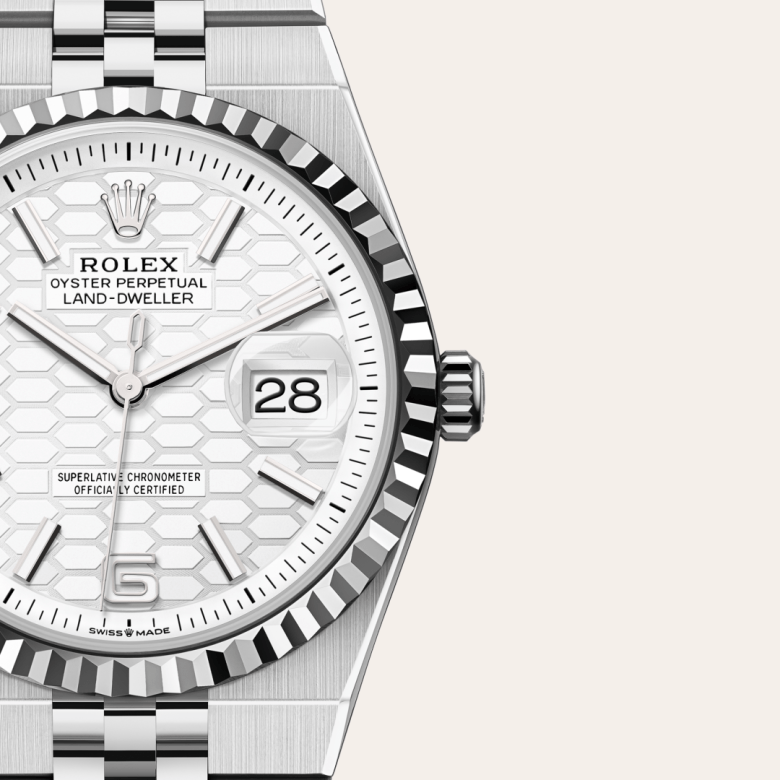rolex Land-Dweller in White Rolesor - combination of Oystersteel and white gold, M127234-0001 - Global Watch Company (GWC)