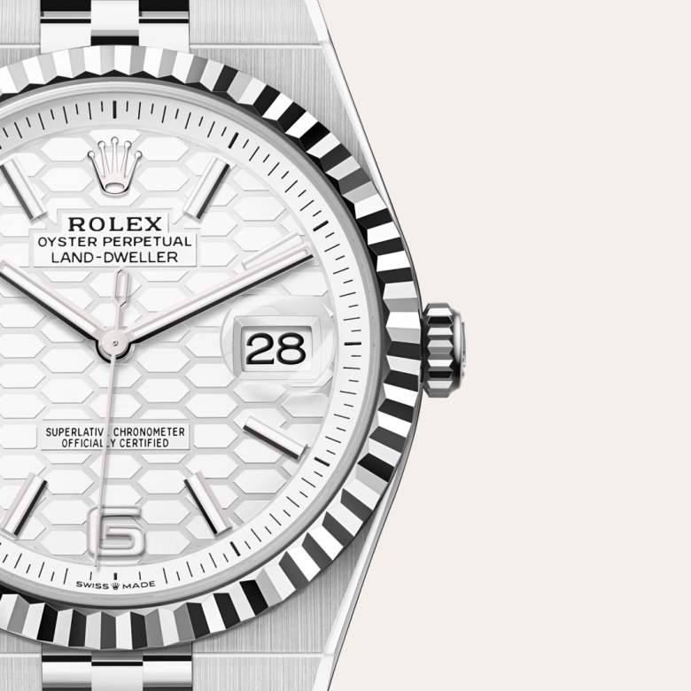 rolex Land-Dweller in White Rolesor - combination of Oystersteel and white gold, M127334-0001 - Global Watch Company (GWC)