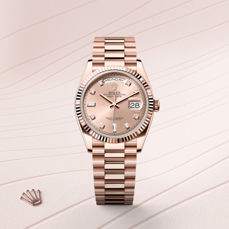 rolex Day-Date in 18 ct Everose gold, M128235-0009 - Global Watch Company (GWC)