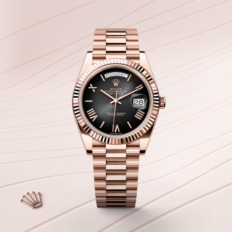 rolex Day-Date in 18 ct Everose gold, M228235-0055 - Global Watch Company (GWC)