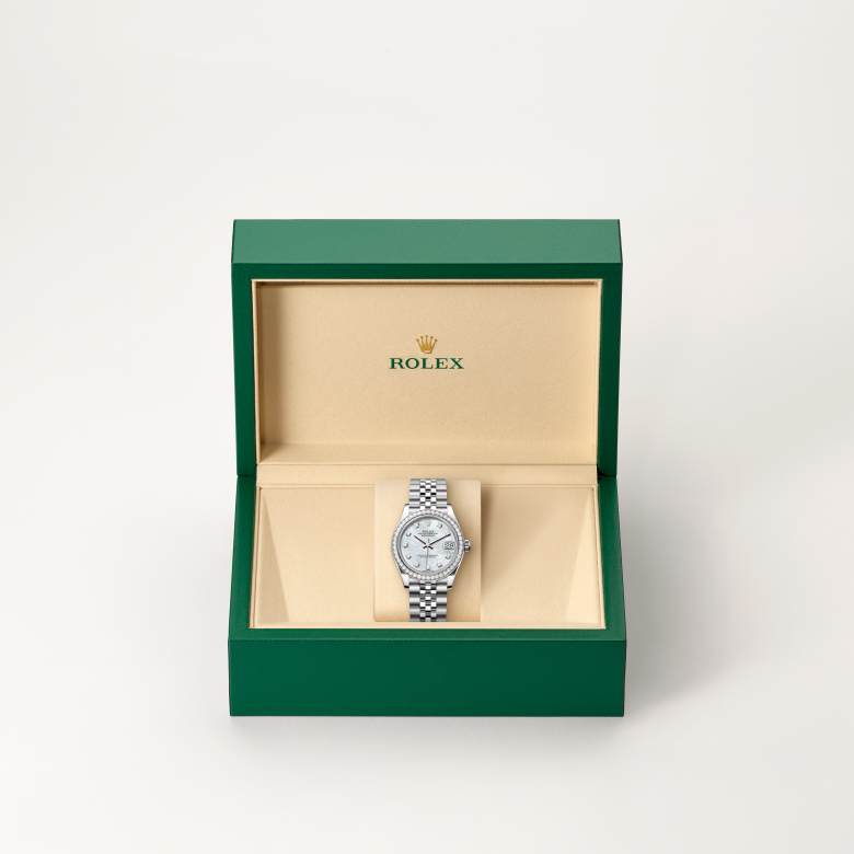 rolex Datejust in White Rolesor - combination of Oystersteel and white gold, M278384RBR-0008 - Global Watch Company (GWC)