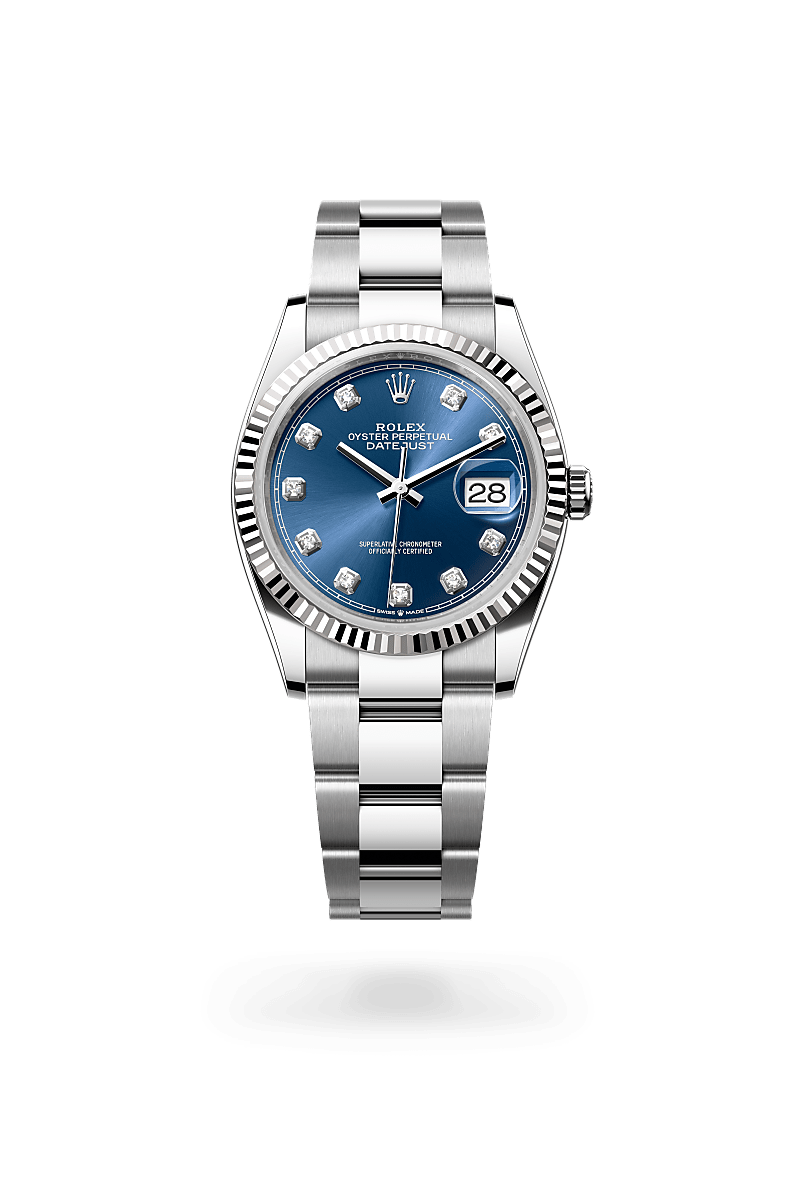 rolex Datejust in White Rolesor - combination of Oystersteel and white gold, M126234-0038 - Global Watch Company (GWC)