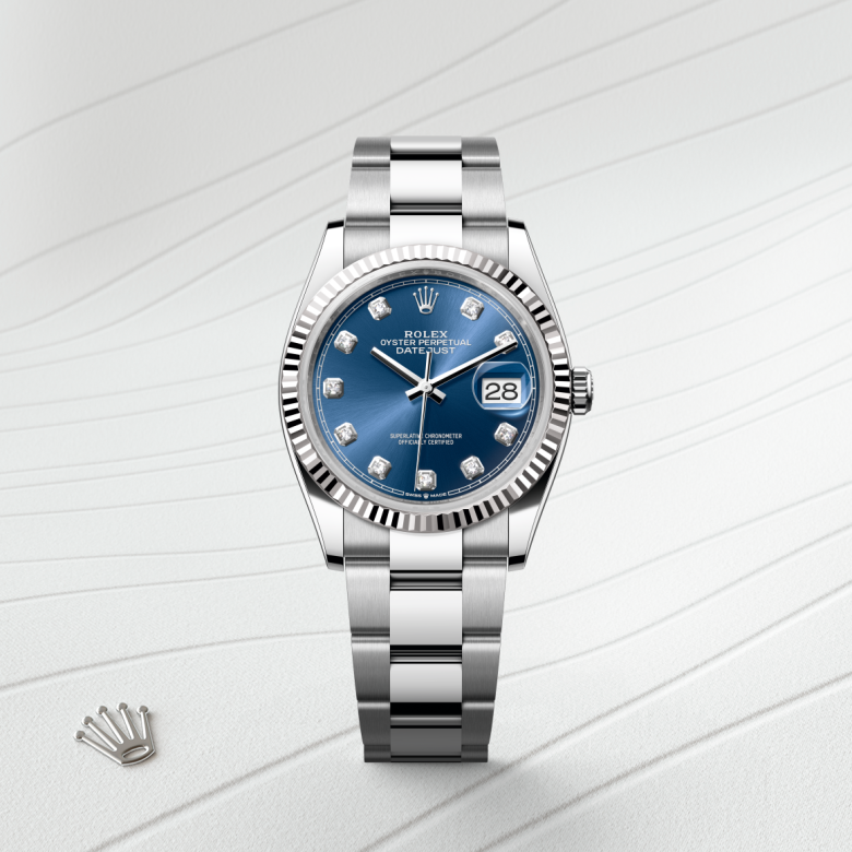 rolex Datejust in White Rolesor - combination of Oystersteel and white gold, M126234-0038 - Global Watch Company (GWC)